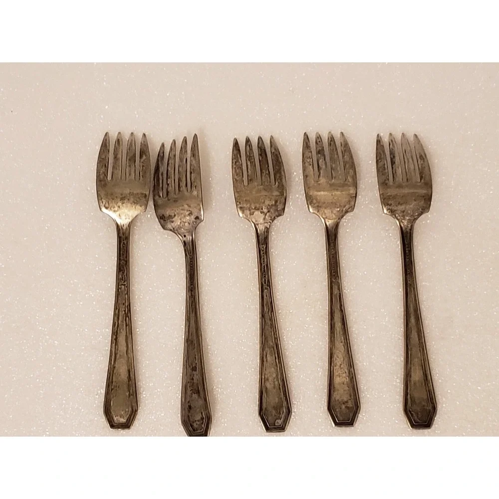 Monroe Silver Co Lot Of 5 Salad Forks Vtg Company Pattern‎